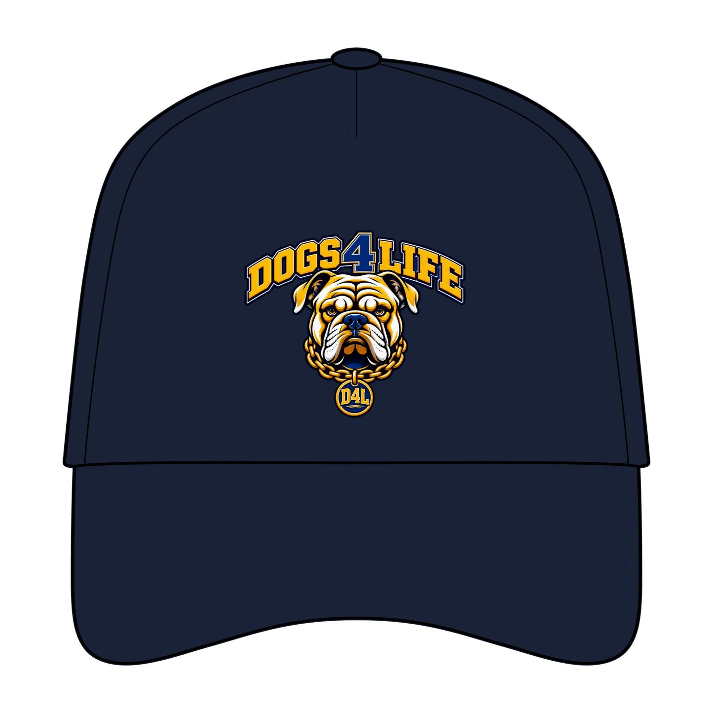 Dogs 4 Life Embroidered Cap — Bulldog Logo Five-Panel Hat