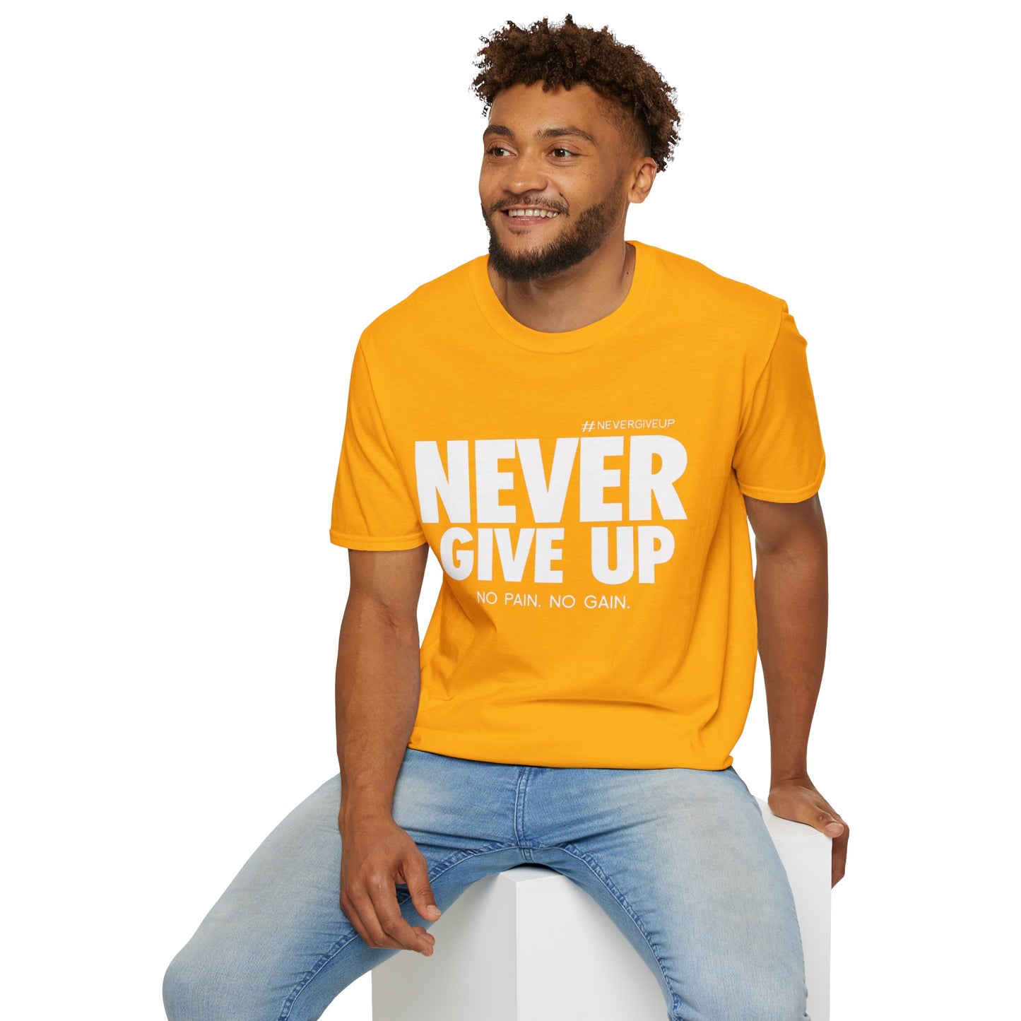Never Give Up - Unisex Softstyle T-Shirt