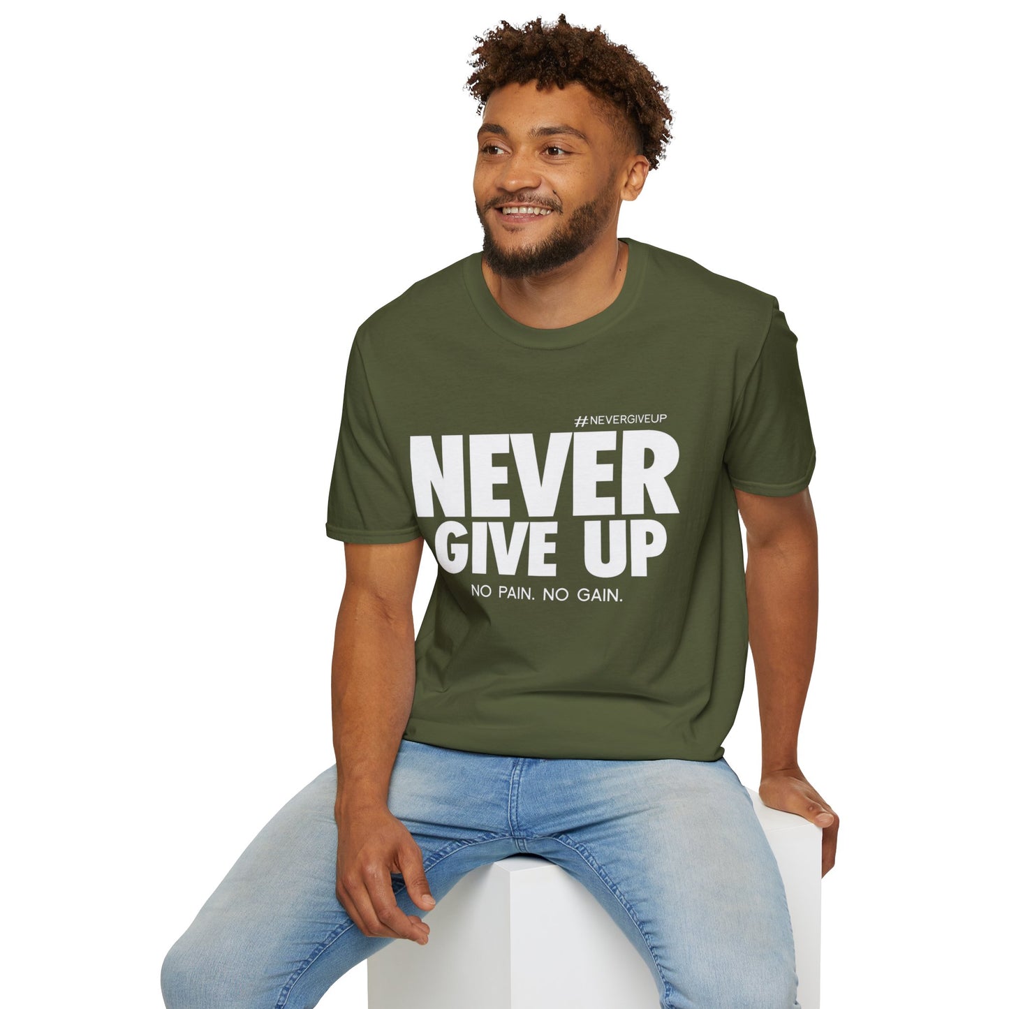 Never Give Up - Unisex Softstyle T-Shirt