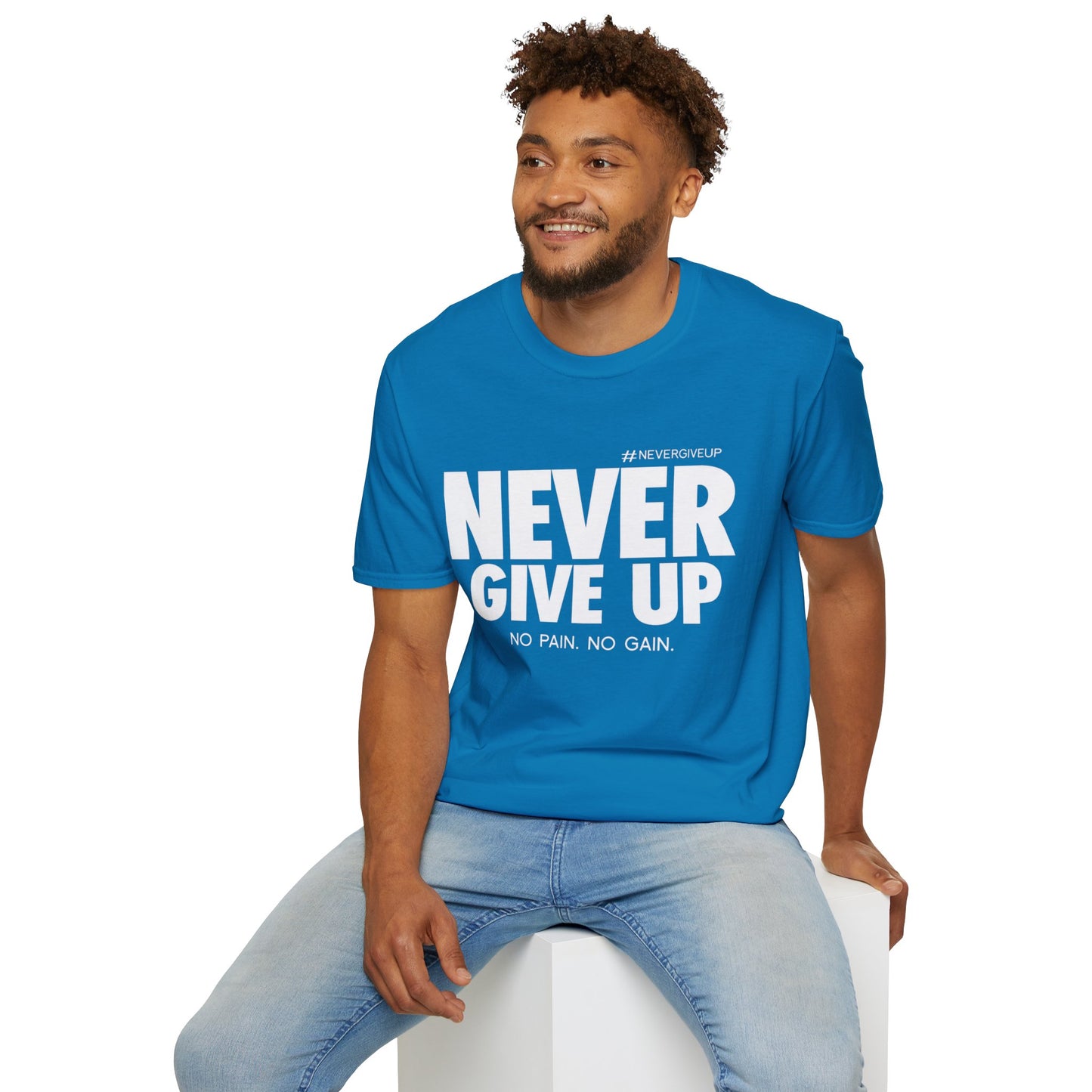 Never Give Up - Unisex Softstyle T-Shirt