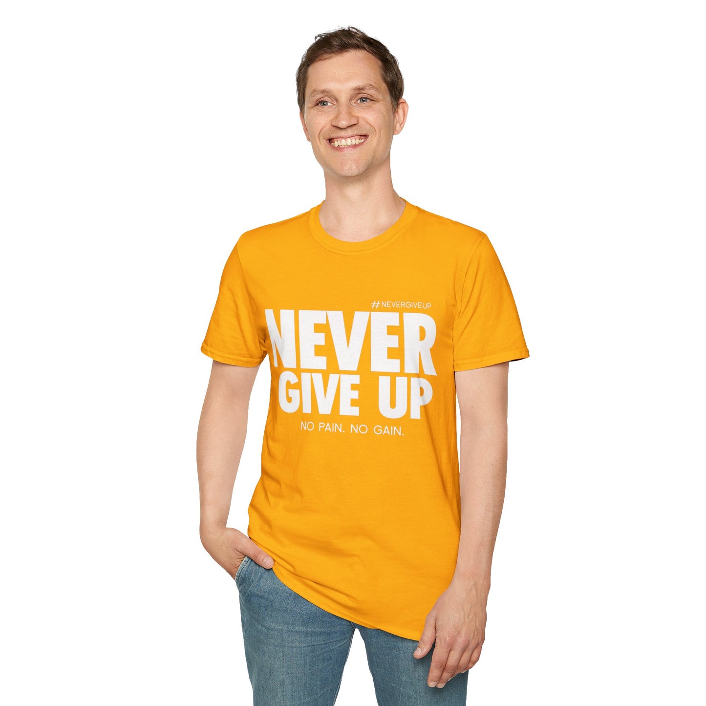 Never Give Up - Unisex Softstyle T-Shirt