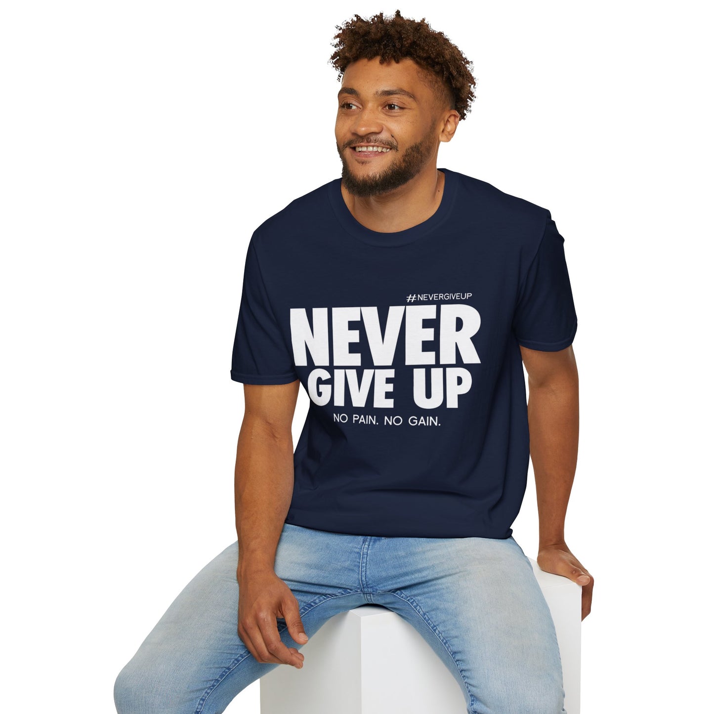 Never Give Up - Unisex Softstyle T-Shirt