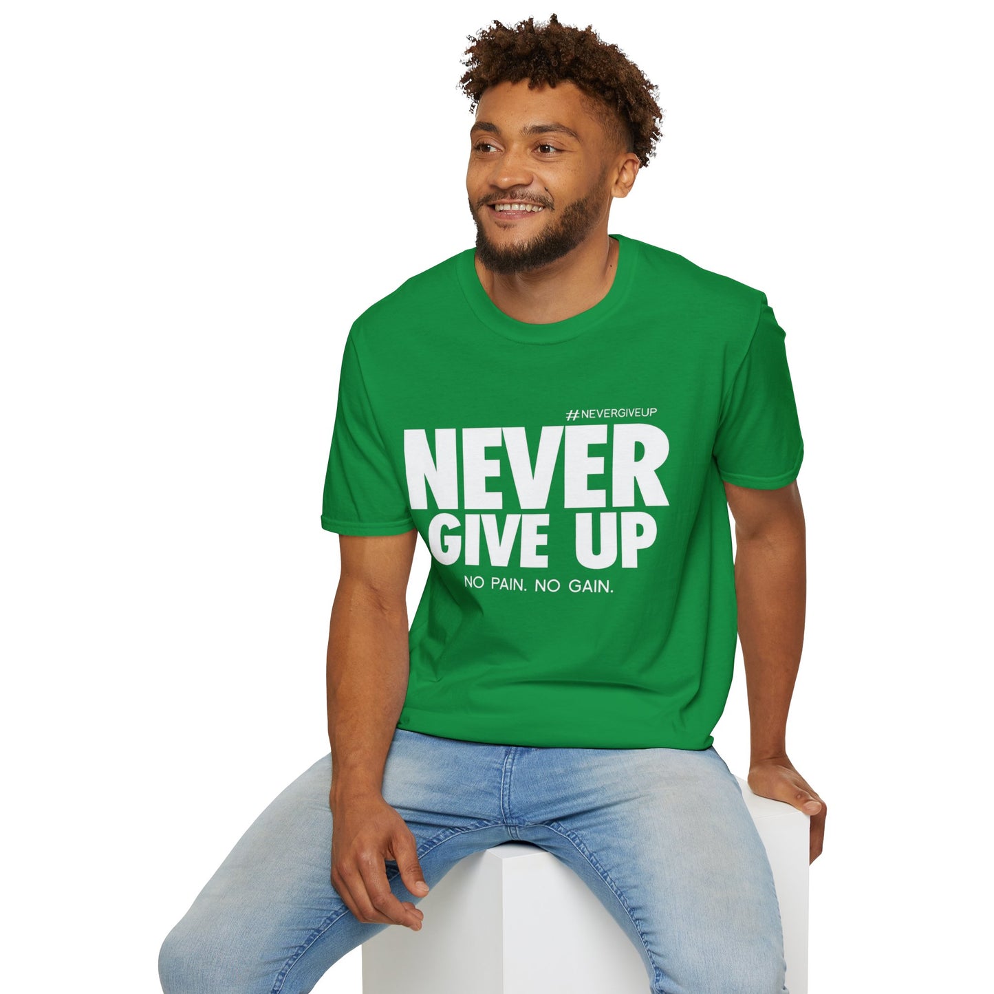 Never Give Up - Unisex Softstyle T-Shirt