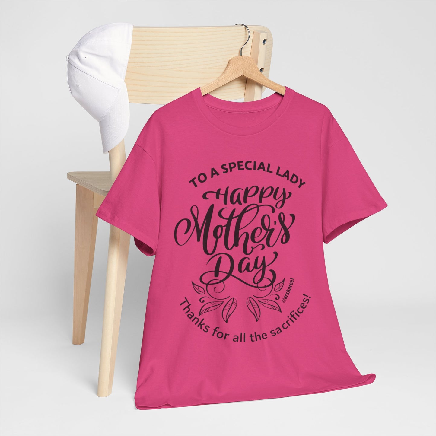 Mother's Day T-Shirt Black Font — "To a Special Lady: Happy Mother's Day" Floral Tee