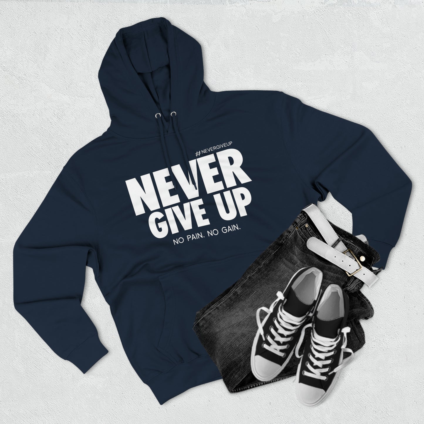 Never Give Up Lane Seven Three-Panel Fleece Hoodie