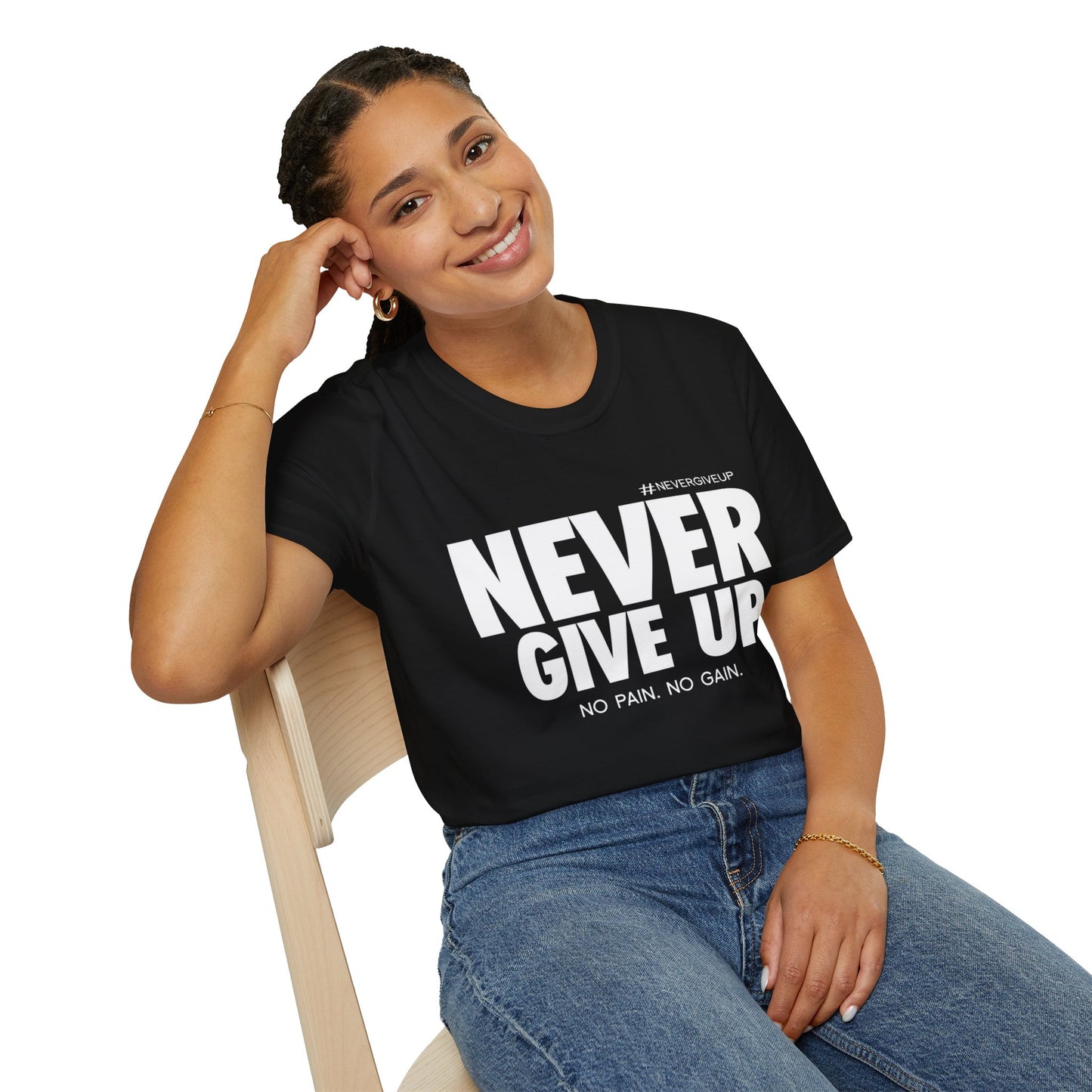 Never Give Up - Unisex Softstyle T-Shirt