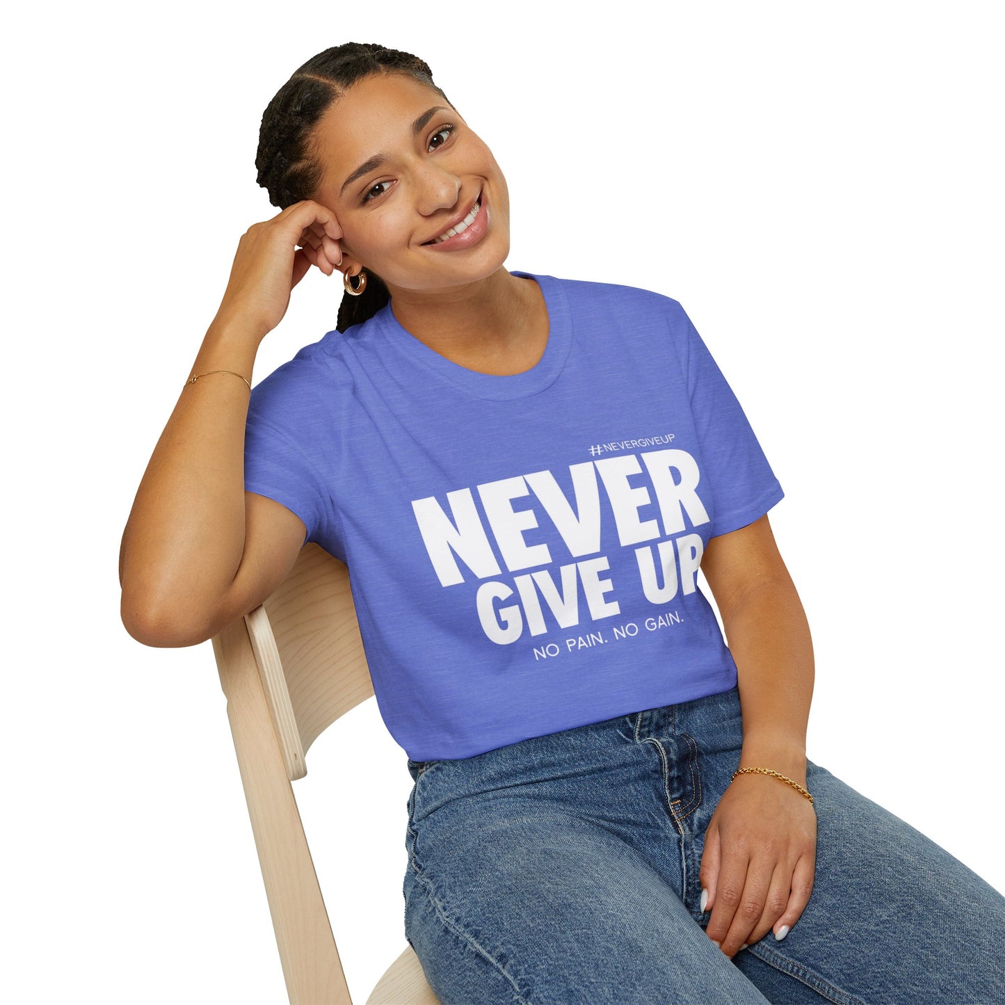 Never Give Up - Unisex Softstyle T-Shirt