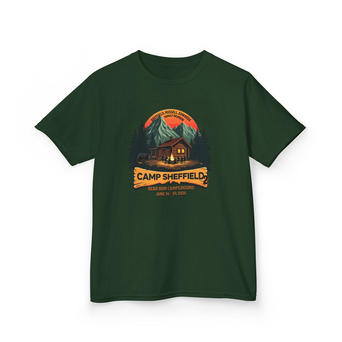 Camp Sheffield FG Family Reunion Kids Tee
