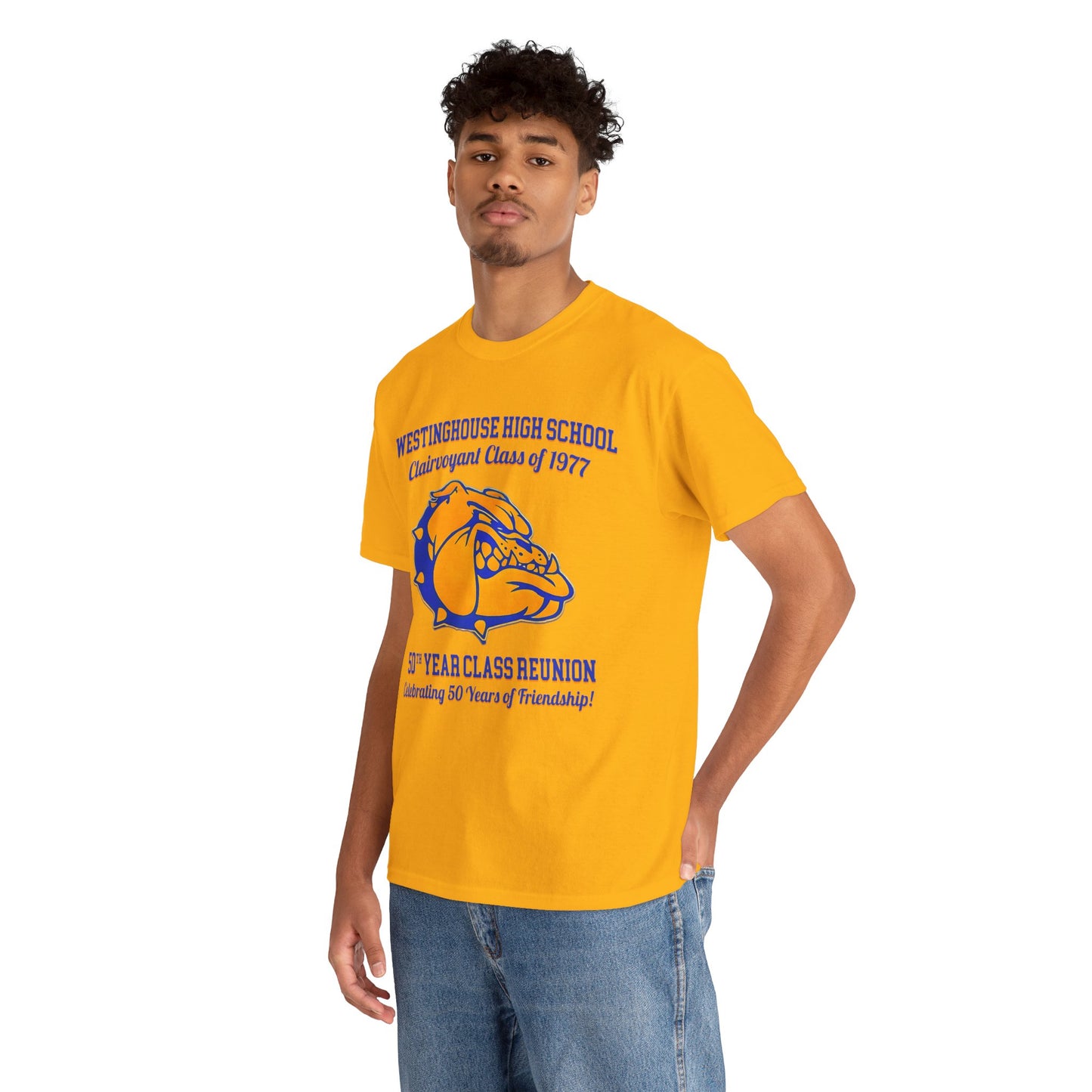 Westinghouse Clairvoyant Class of 77 - 50th Class Reunion Gold T-Shirt