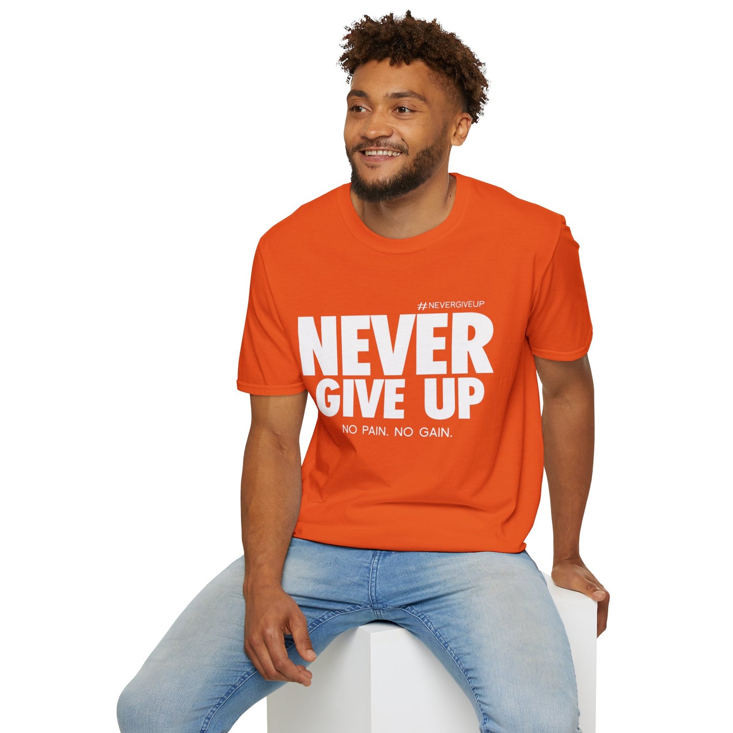 Never Give Up - Unisex Softstyle T-Shirt