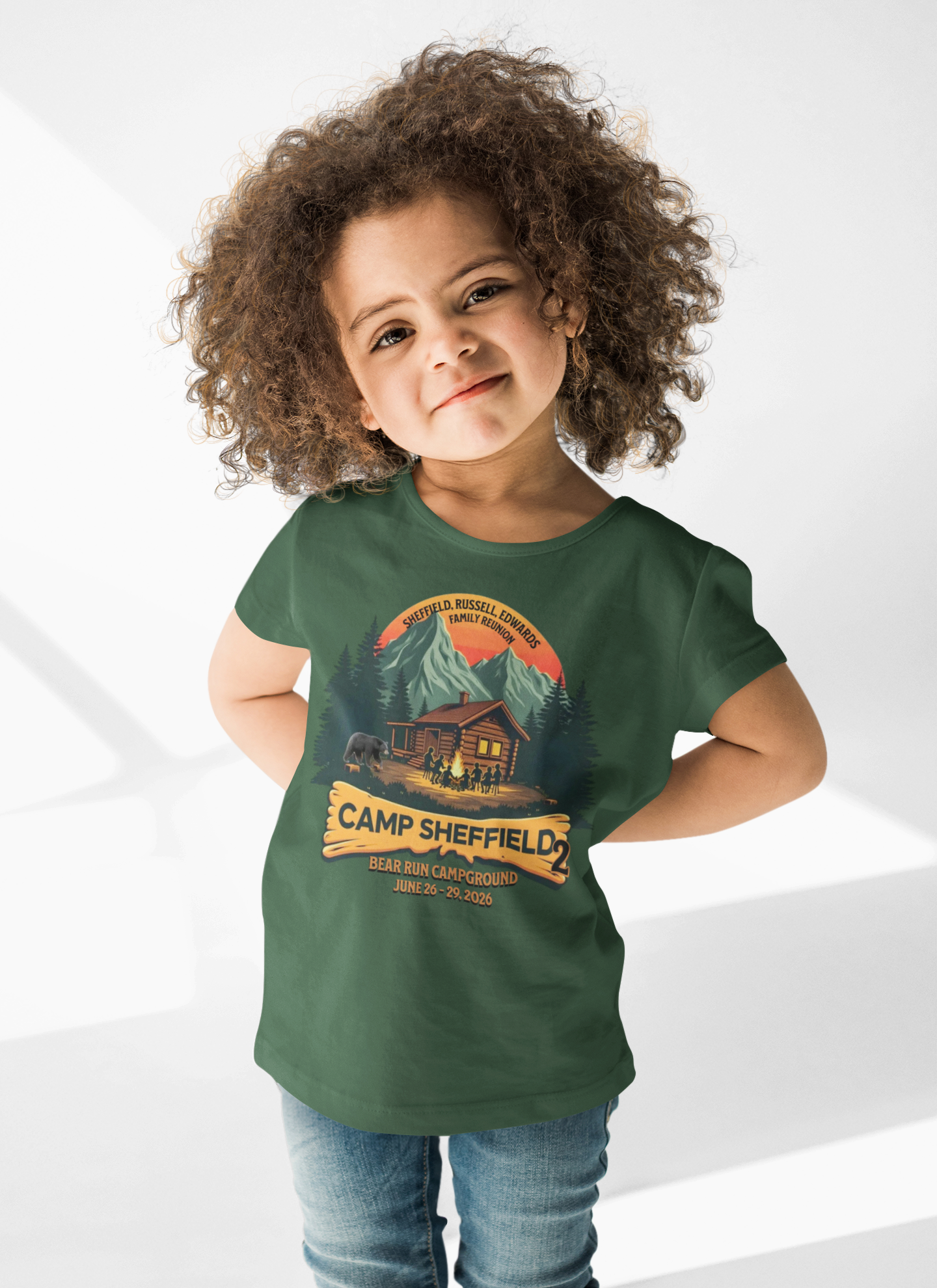 Camp Sheffield FG Family Reunion Kids Tee