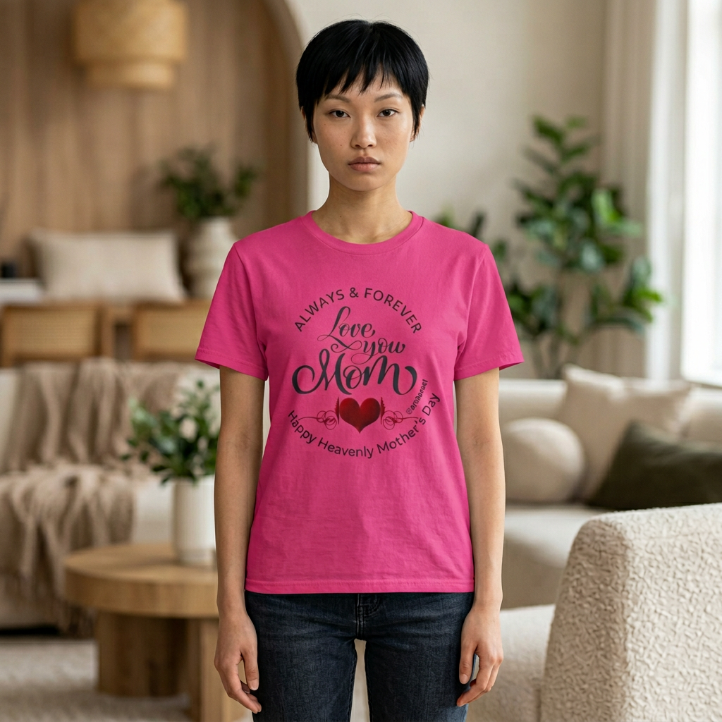Mom Memorial T-Shirt — "Always & Forever Love You Mom" Heavenly Mother’s Day Tribute