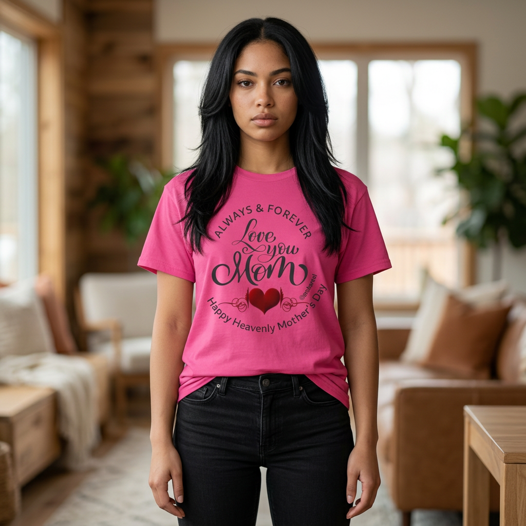 Mom Memorial T-Shirt — "Always & Forever Love You Mom" Heavenly Mother’s Day Tribute