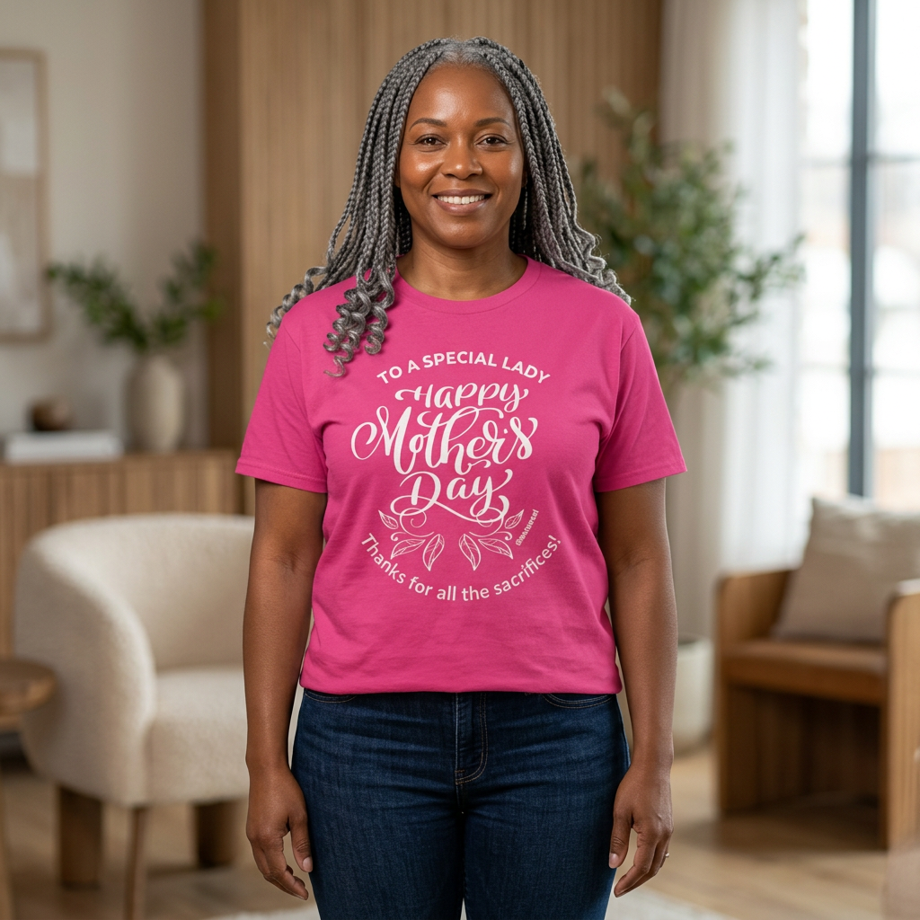 Mother's Day T-Shirt — "To a Special Lady: Happy Mother's Day" Floral Tee