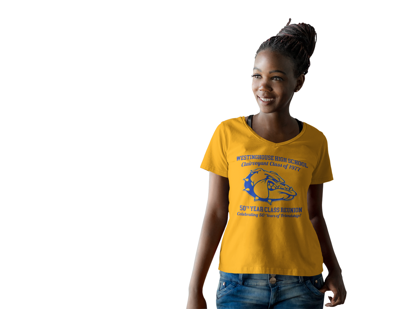 Westinghouse High Class of 1977 50-Year Reunion - Gold V-Neck Tee