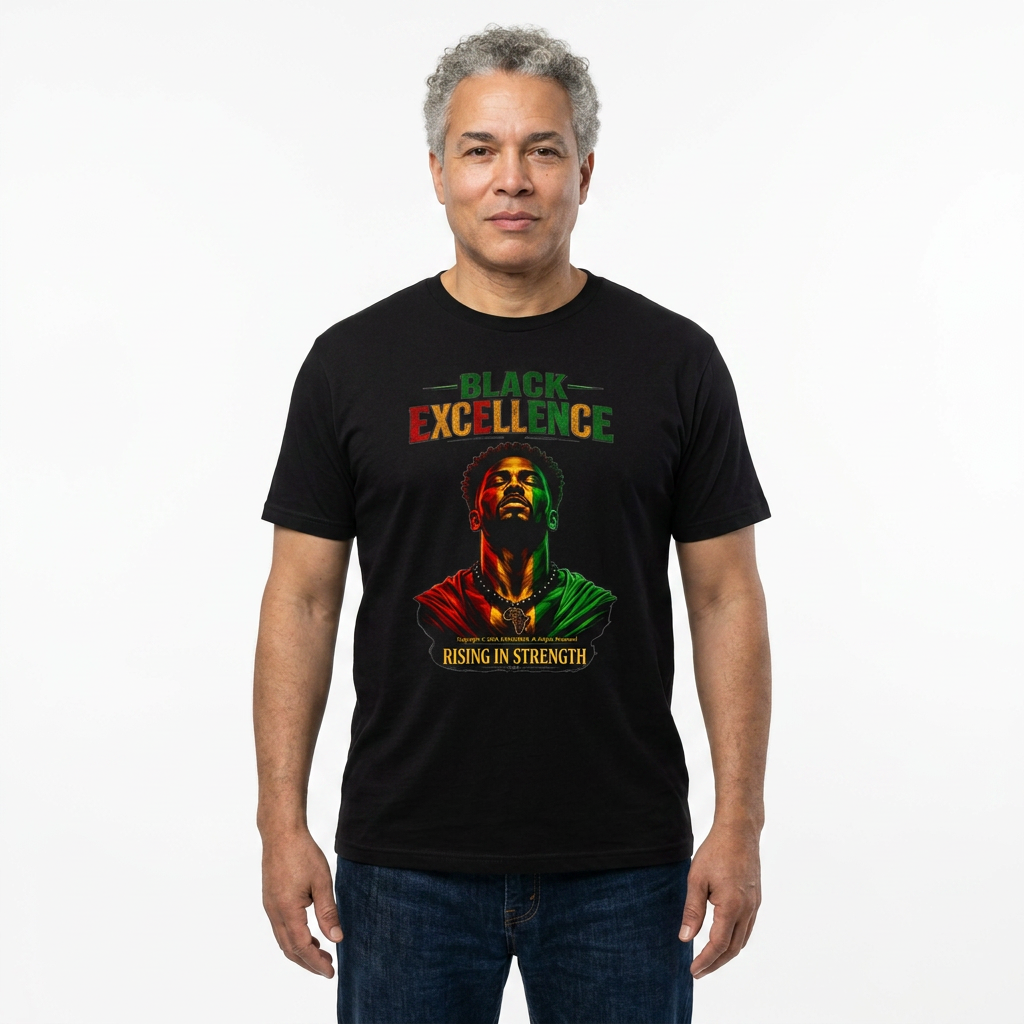 Black Excellence Brotha "Rising in Strength" Inspirational Afrocentric T-Shirt