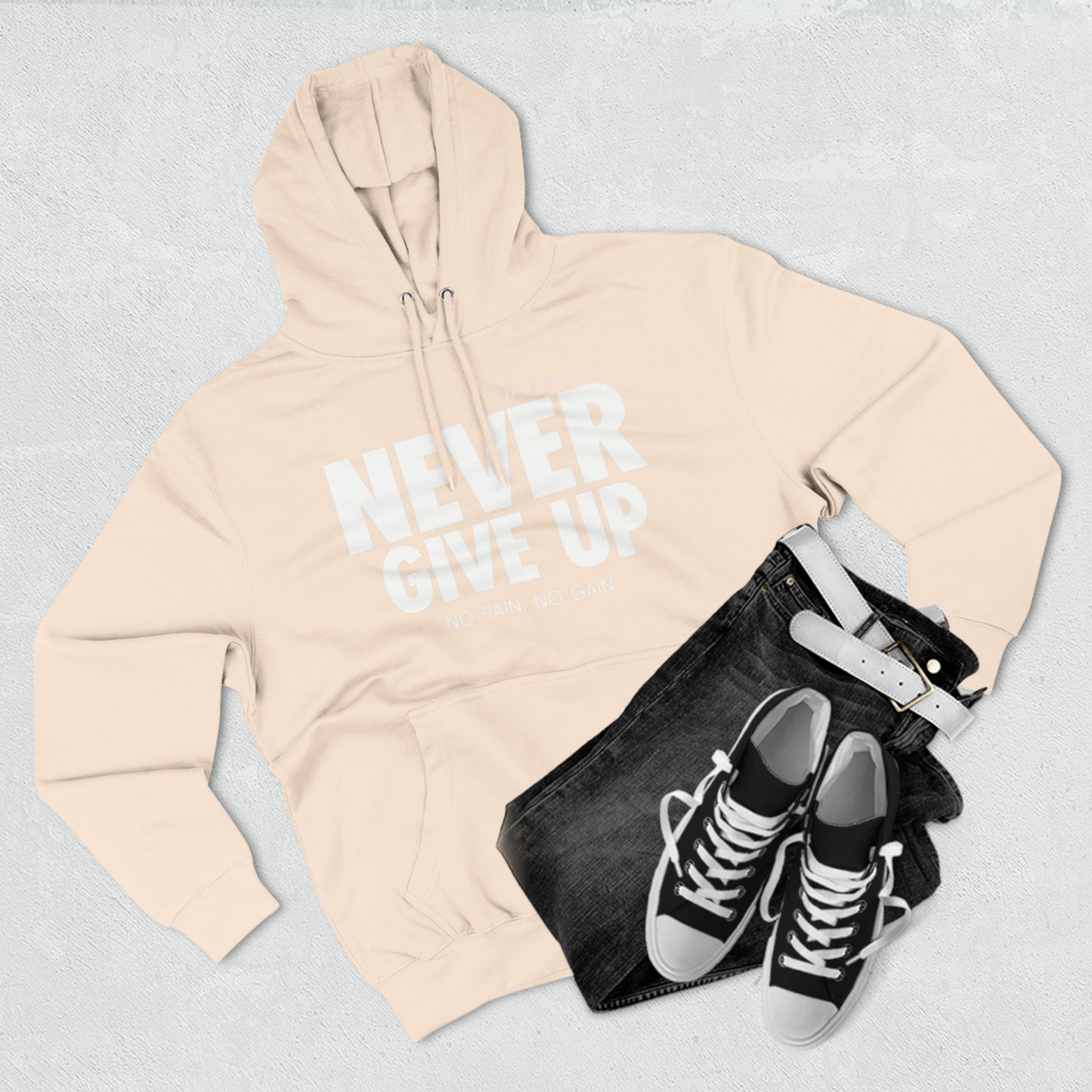 Never Give Up Lane Seven Three-Panel Fleece Hoodie