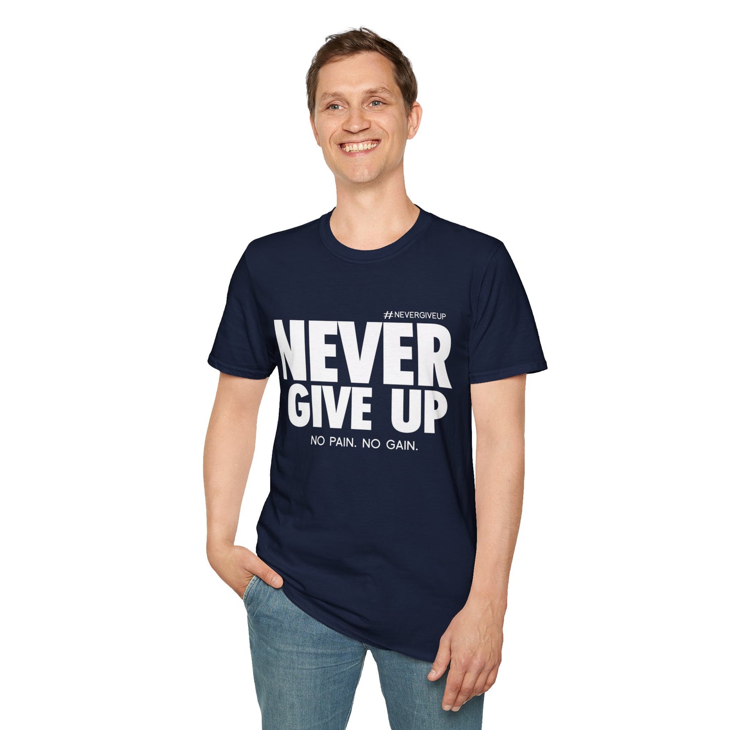 Never Give Up - Unisex Softstyle T-Shirt