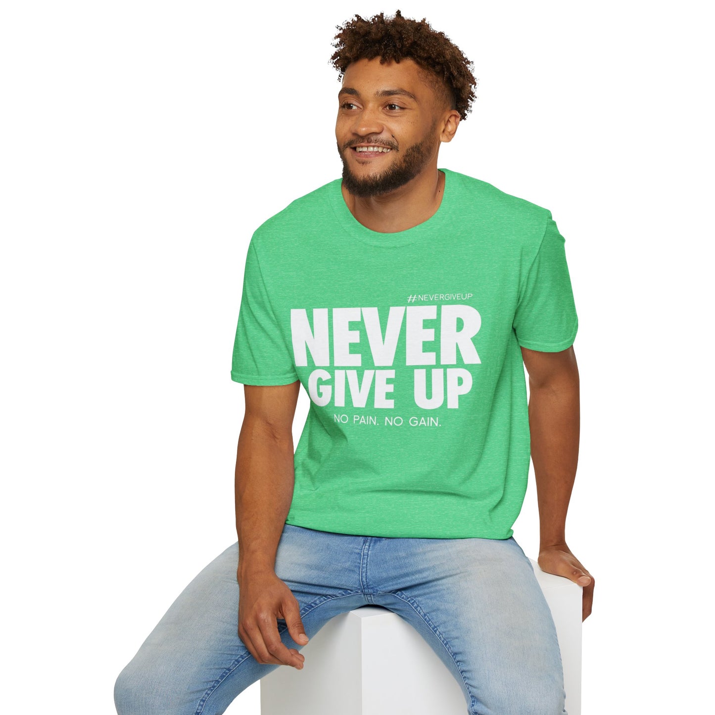 Never Give Up - Unisex Softstyle T-Shirt