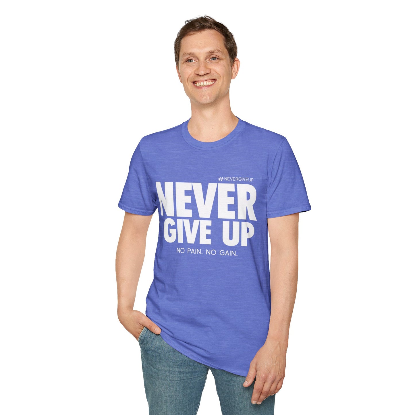 Never Give Up - Unisex Softstyle T-Shirt