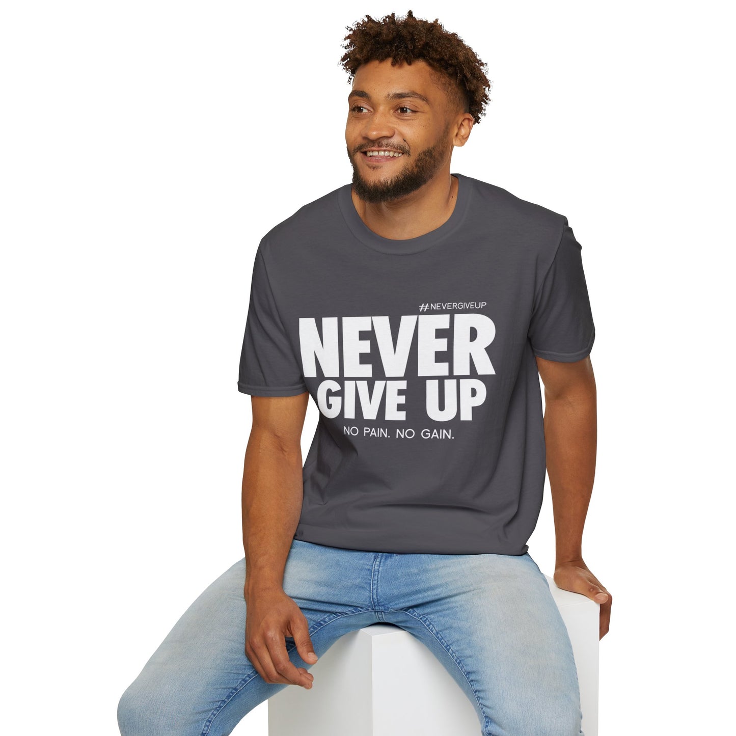 Never Give Up - Unisex Softstyle T-Shirt