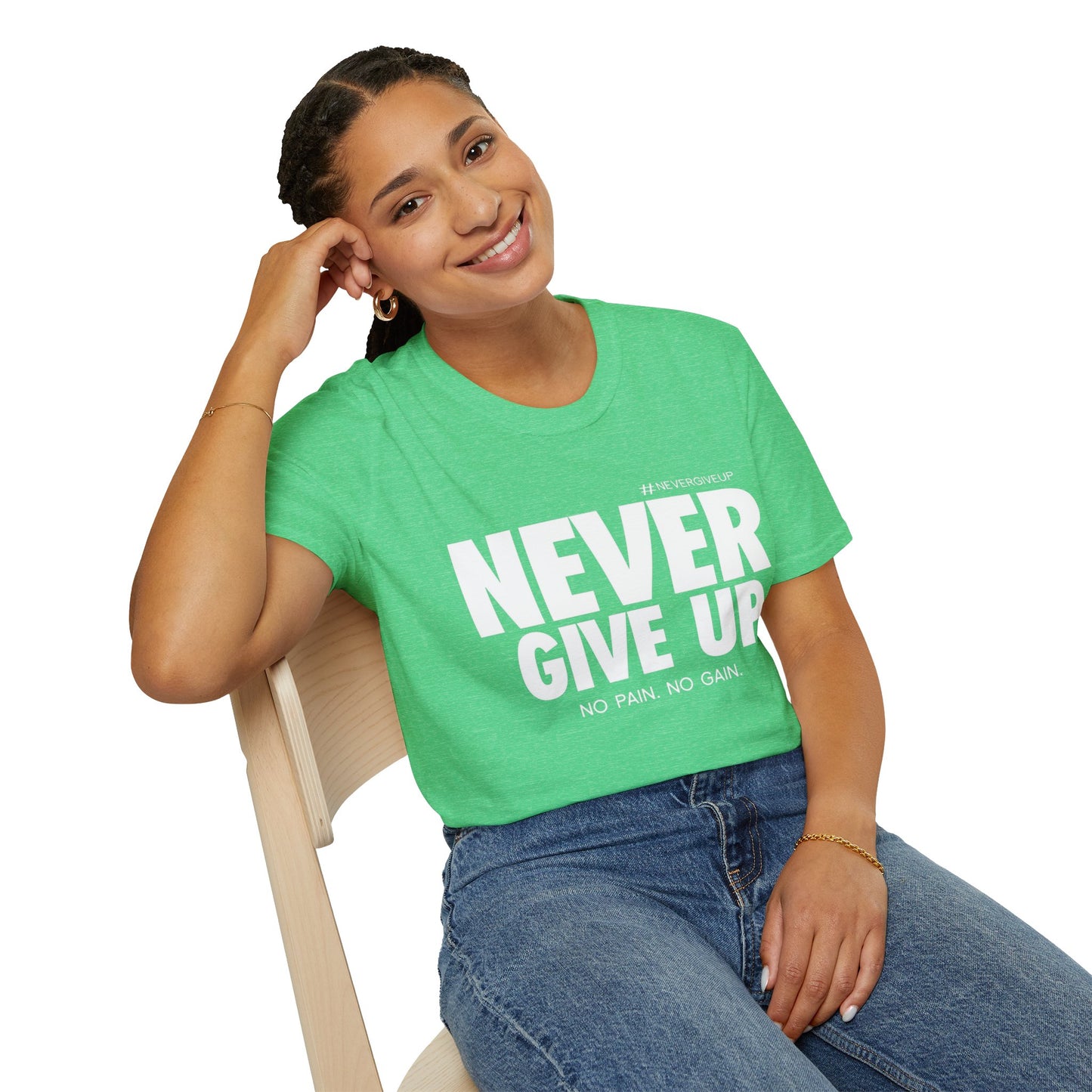 Never Give Up - Unisex Softstyle T-Shirt