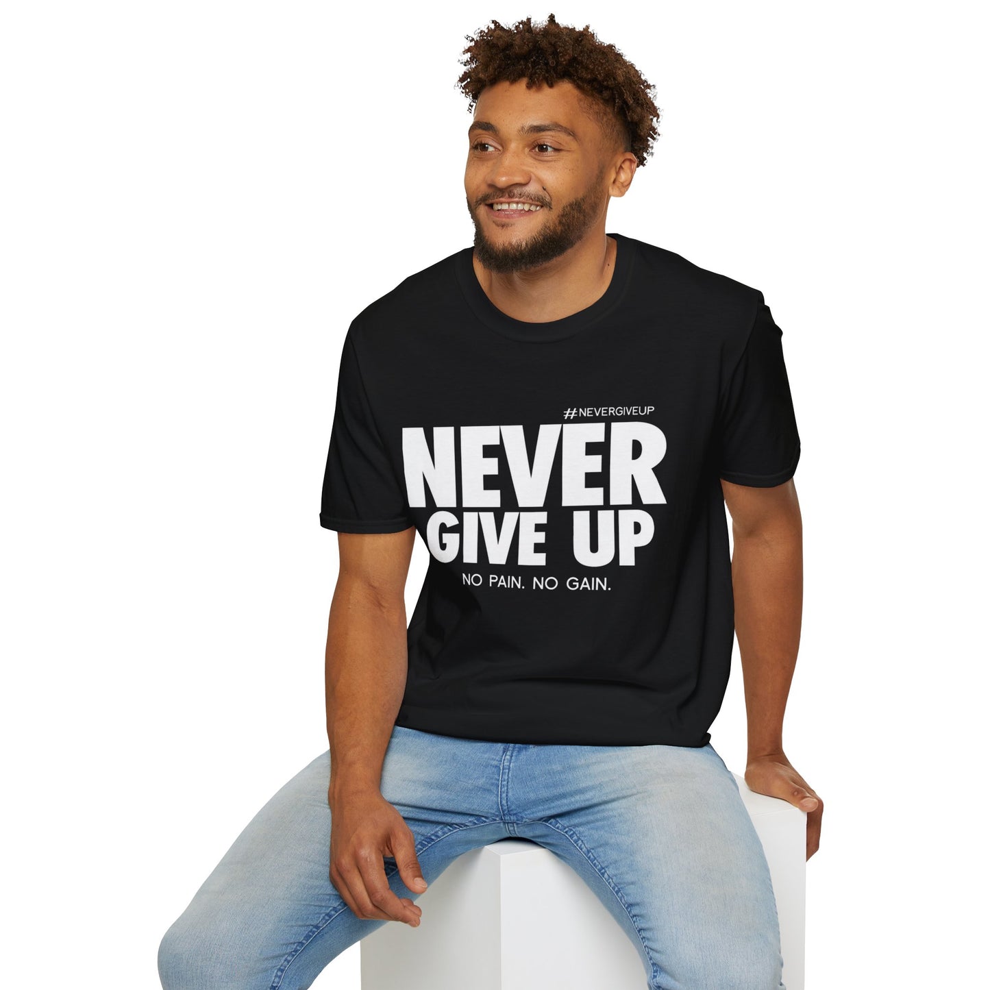 Never Give Up - Unisex Softstyle T-Shirt