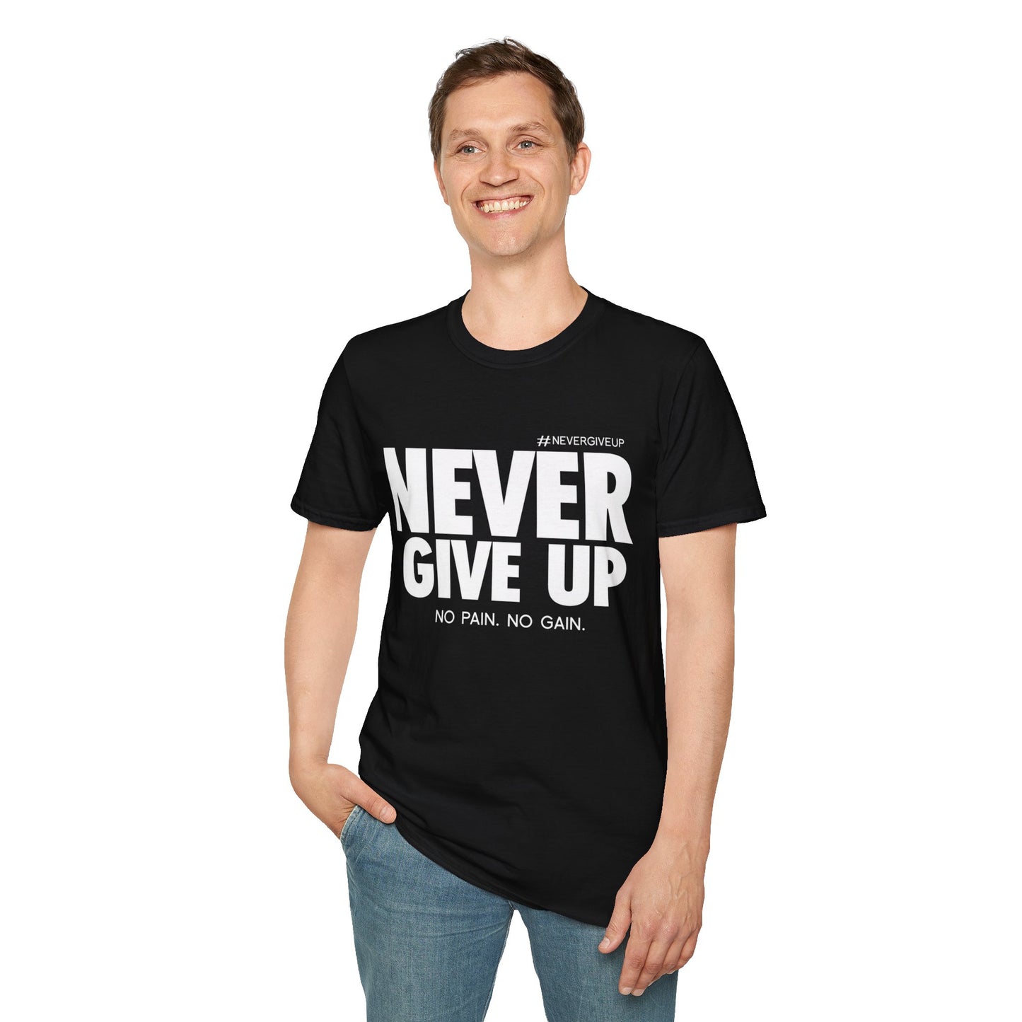 Never Give Up - Unisex Softstyle T-Shirt