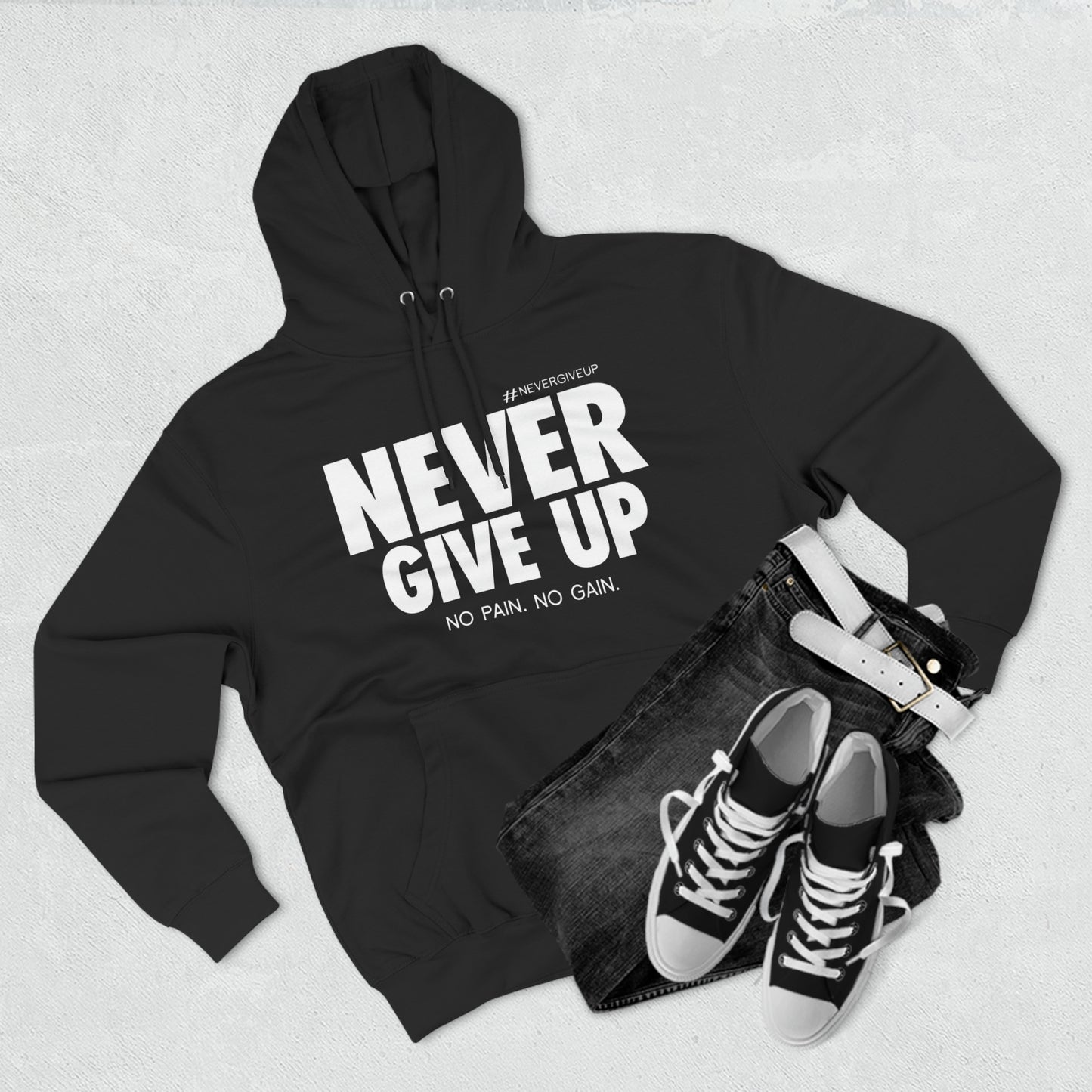 Never Give Up Lane Seven Three-Panel Fleece Hoodie