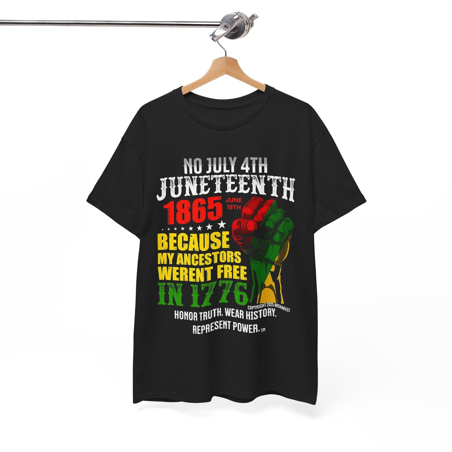 Juneteenth - No July 4th - Unisex Heavy Cotton Awareness Tee