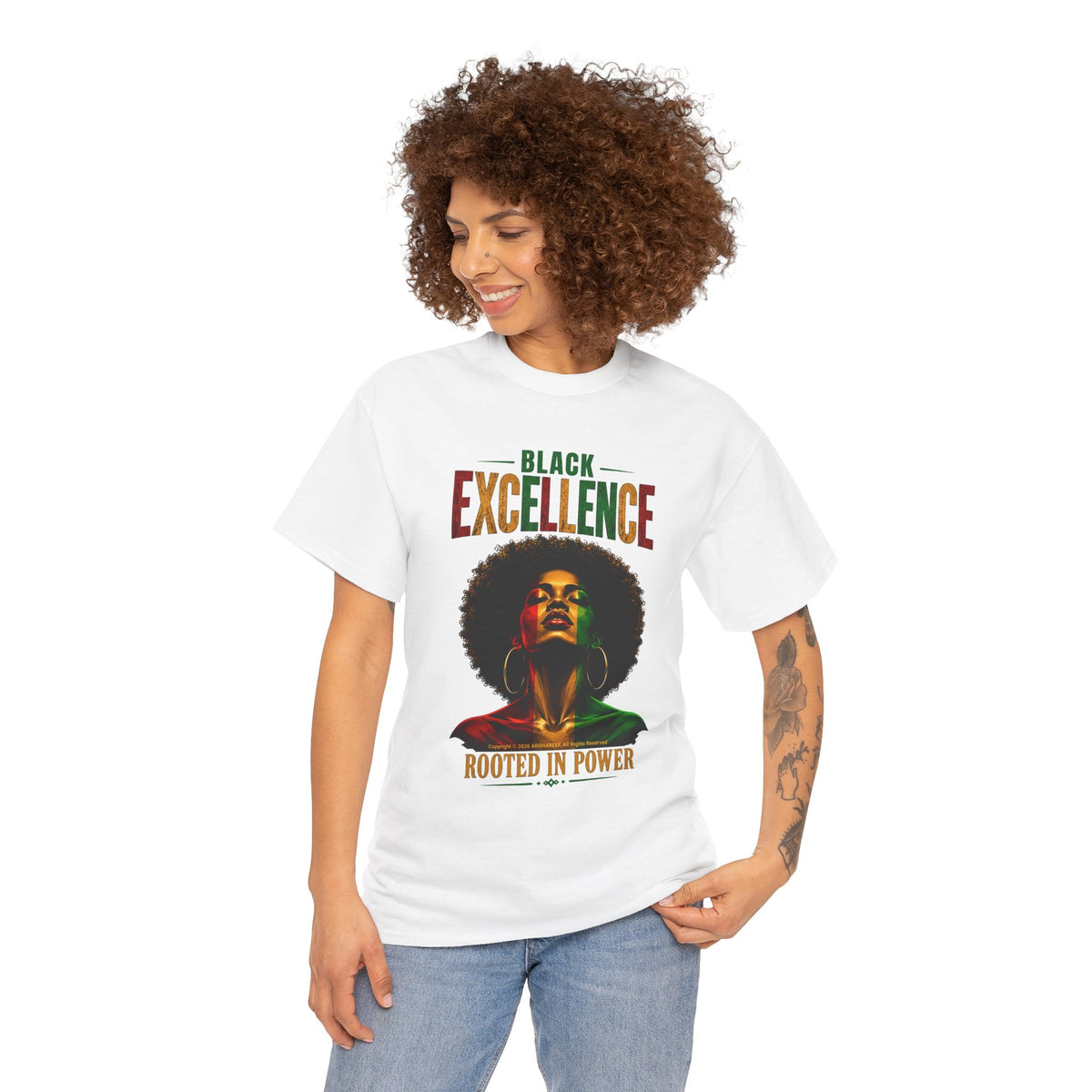 Black Excellence Sista "Rooted in Power" Afrocentric Empowerment Tee