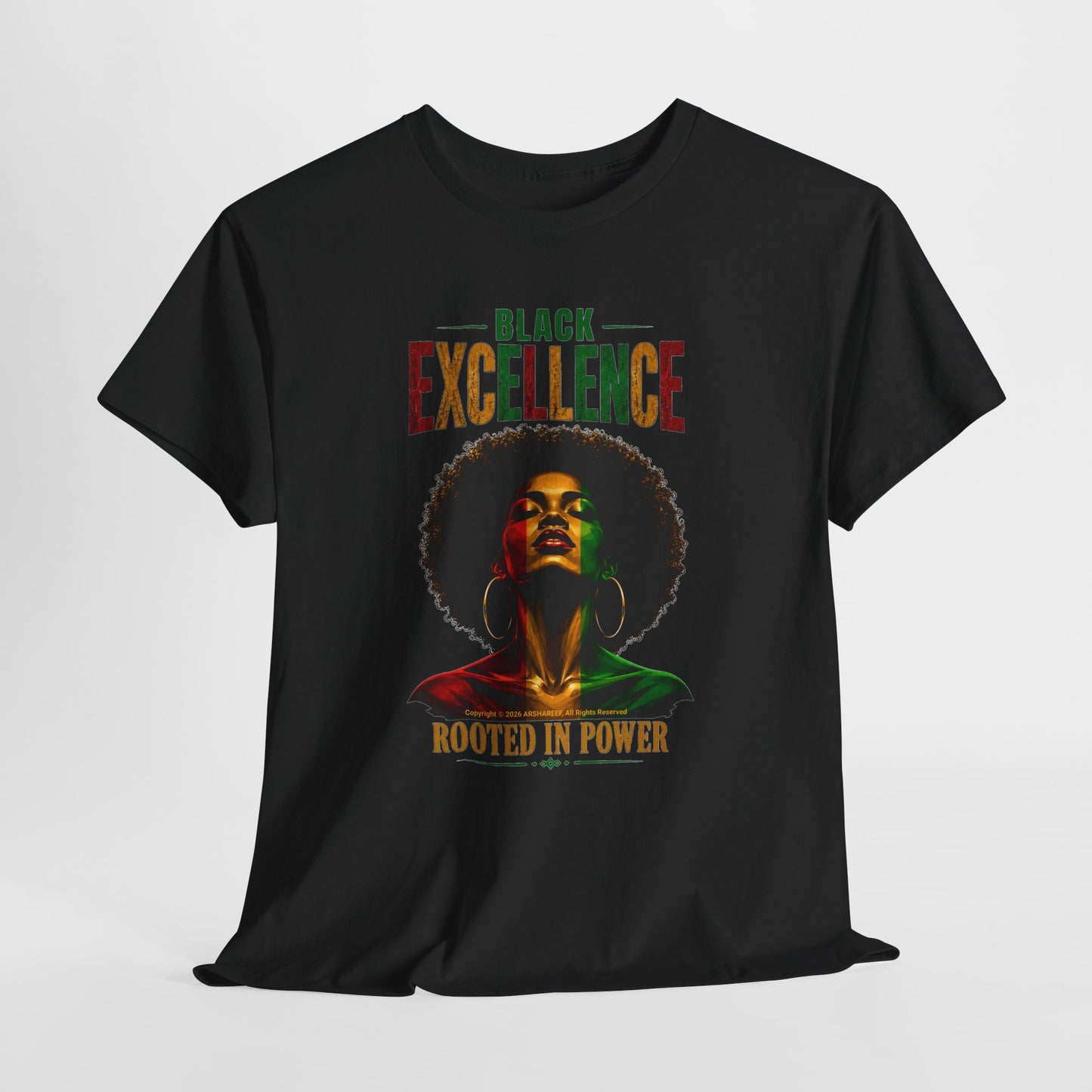 Black Excellence Sista "Rooted in Power" Afrocentric Empowerment Tee