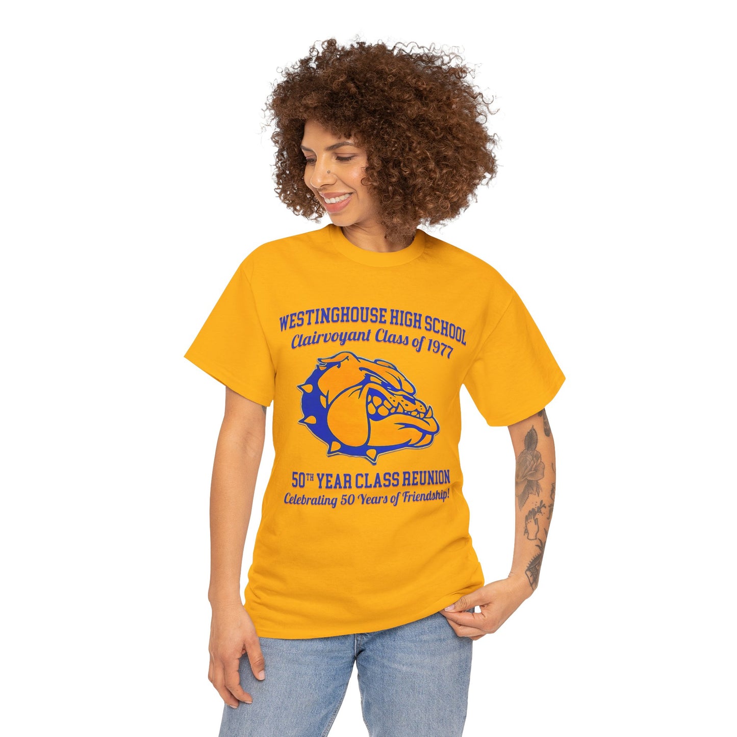 Westinghouse Clairvoyant Class of 77 - 50th Class Reunion Gold T-Shirt
