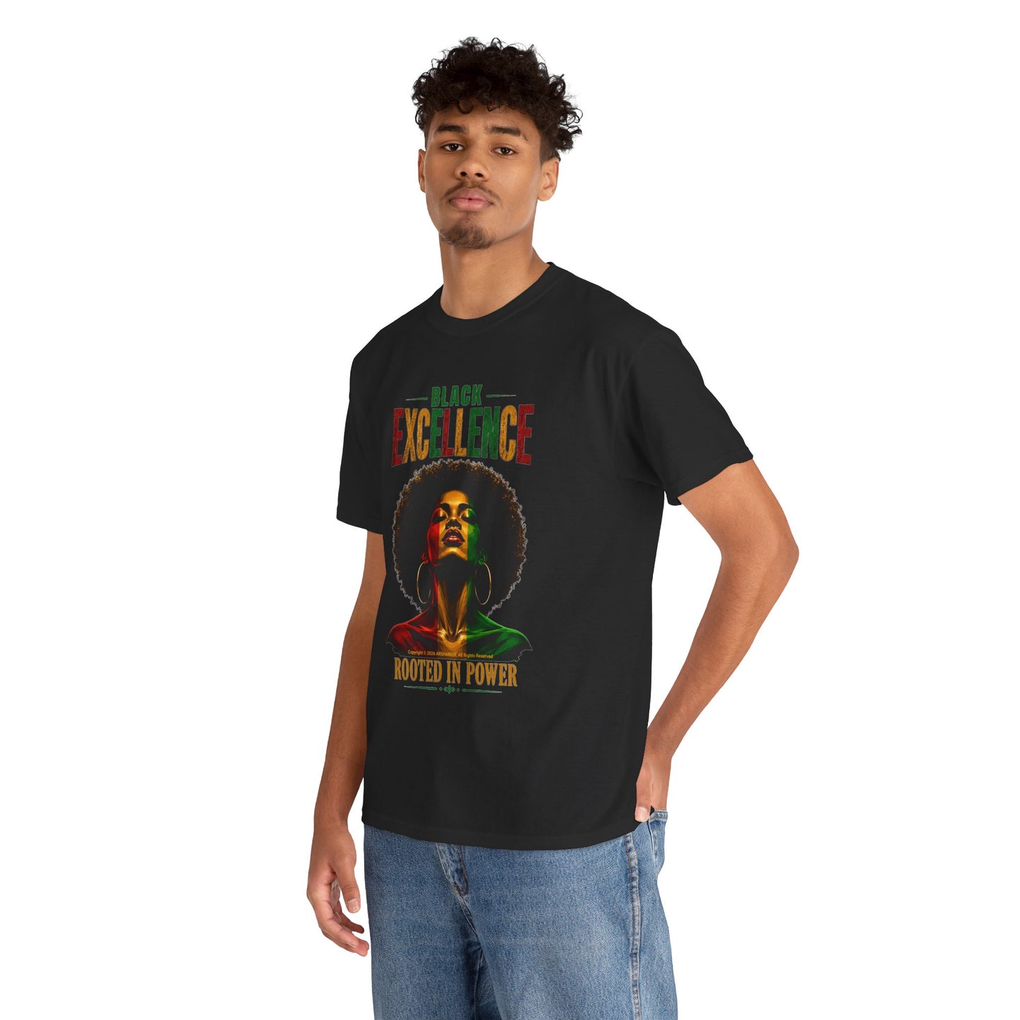 Black Excellence Sista "Rooted in Power" Afrocentric Empowerment Tee