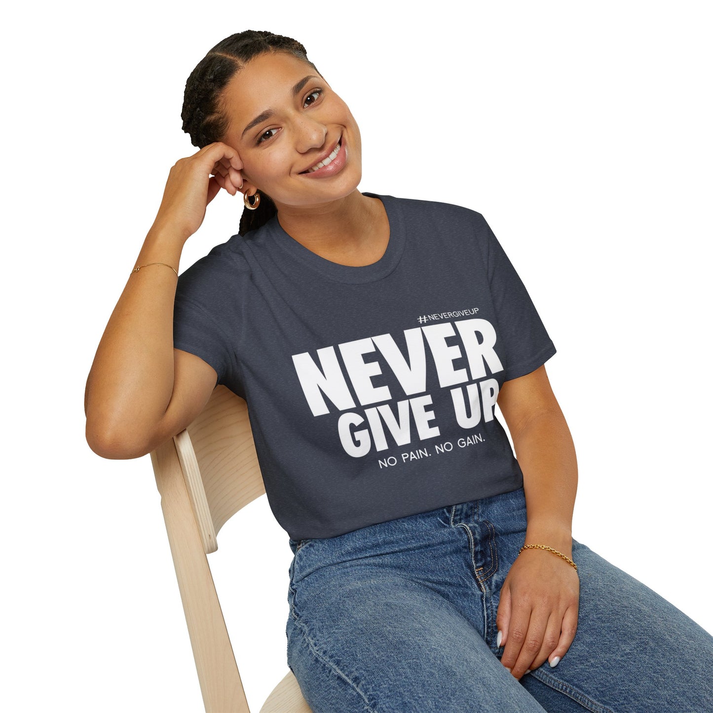 Never Give Up - Unisex Softstyle T-Shirt