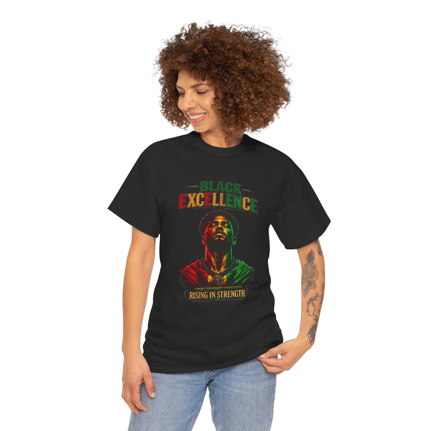 Black Excellence Brotha "Rising in Strength" Inspirational Afrocentric T-Shirt