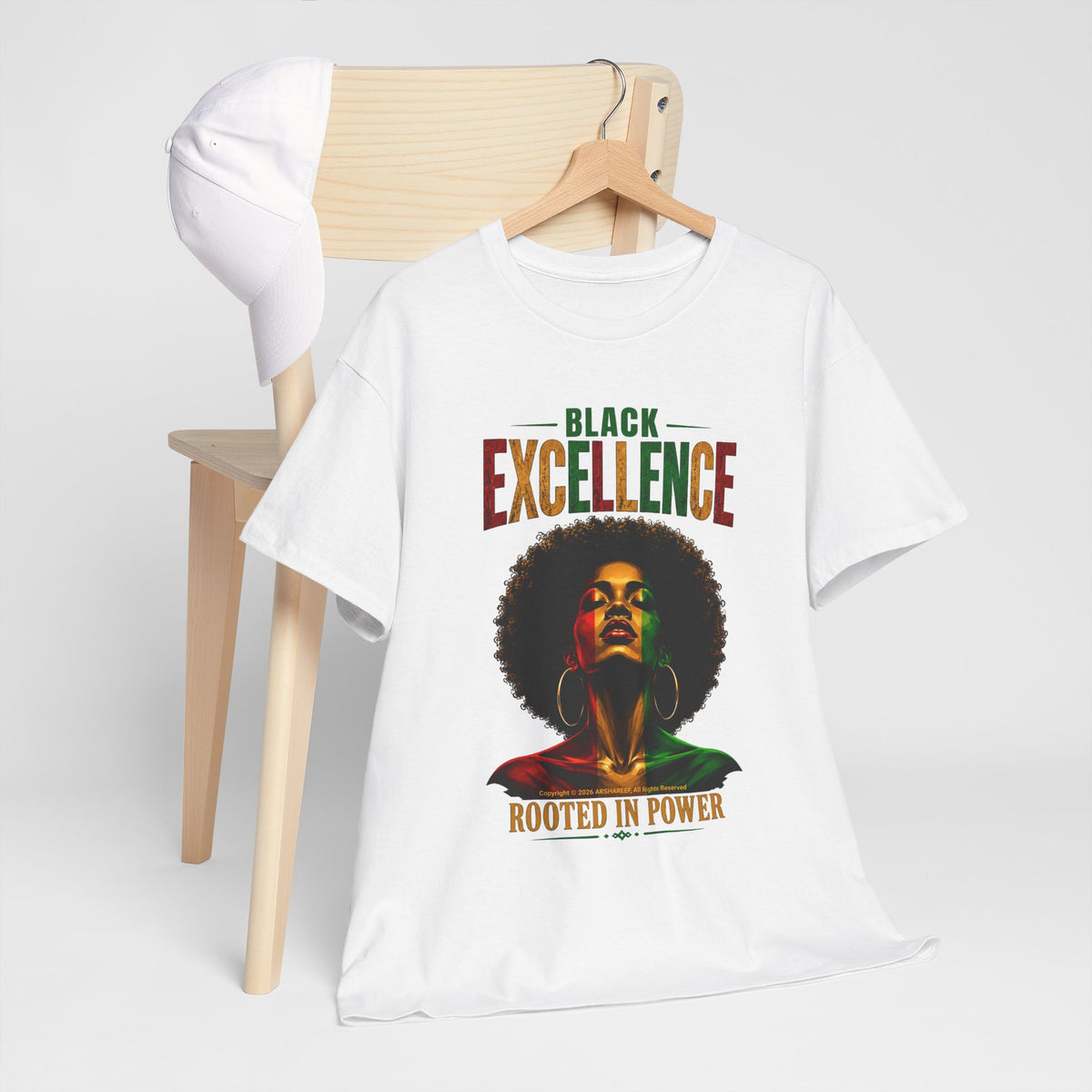 Black Excellence Sista "Rooted in Power" Afrocentric Empowerment Tee