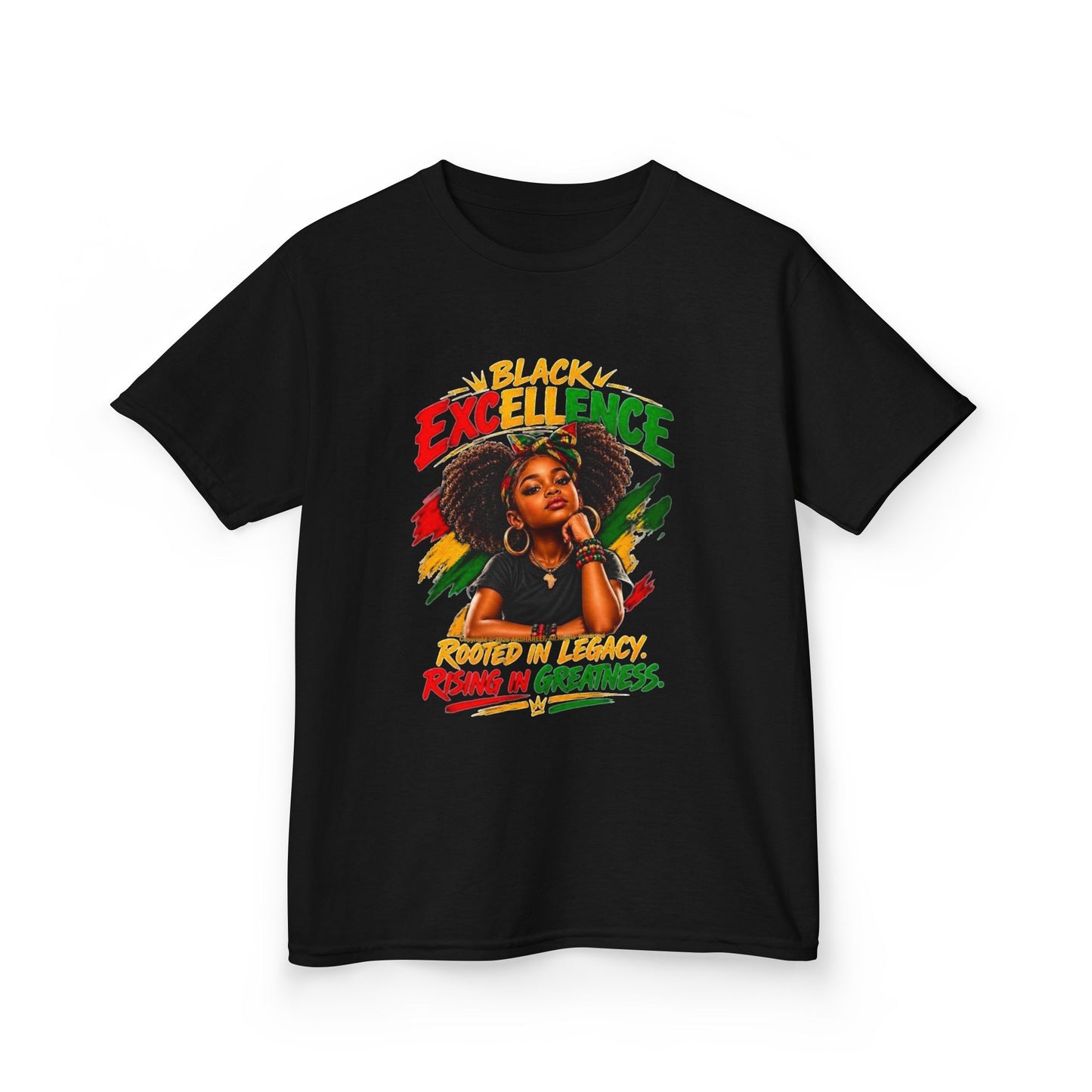 Black Excellence Girls: "Rooted in Legacy, Rising in Greatness" Kids Tee