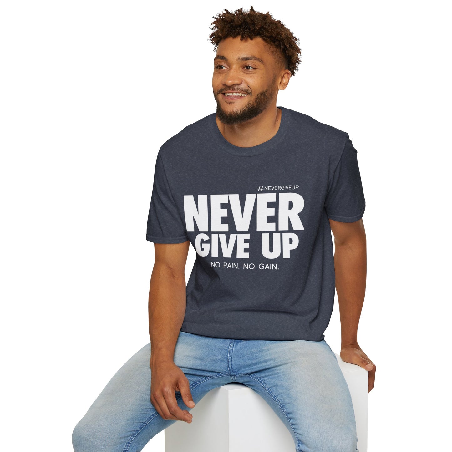 Never Give Up - Unisex Softstyle T-Shirt