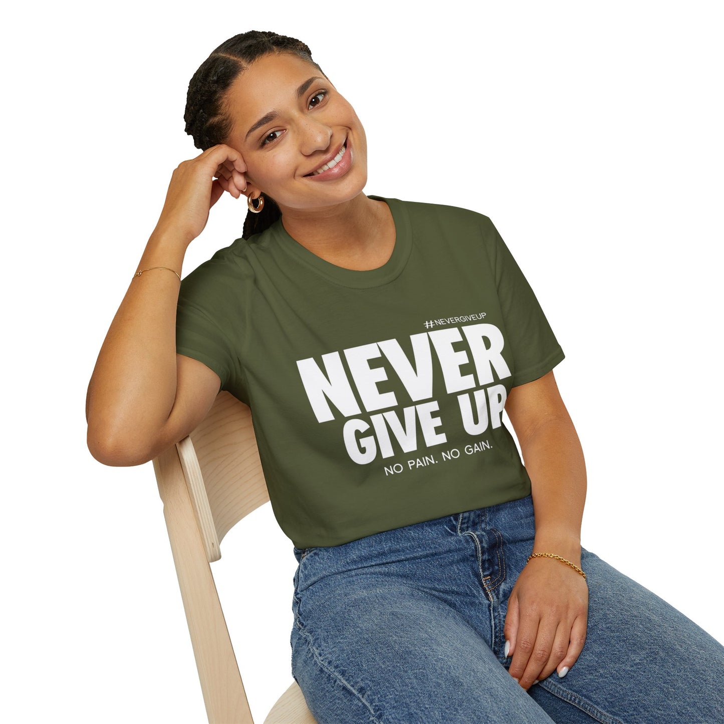 Never Give Up - Unisex Softstyle T-Shirt
