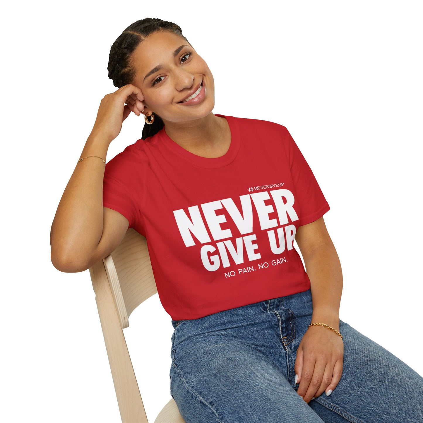 Never Give Up - Unisex Softstyle T-Shirt