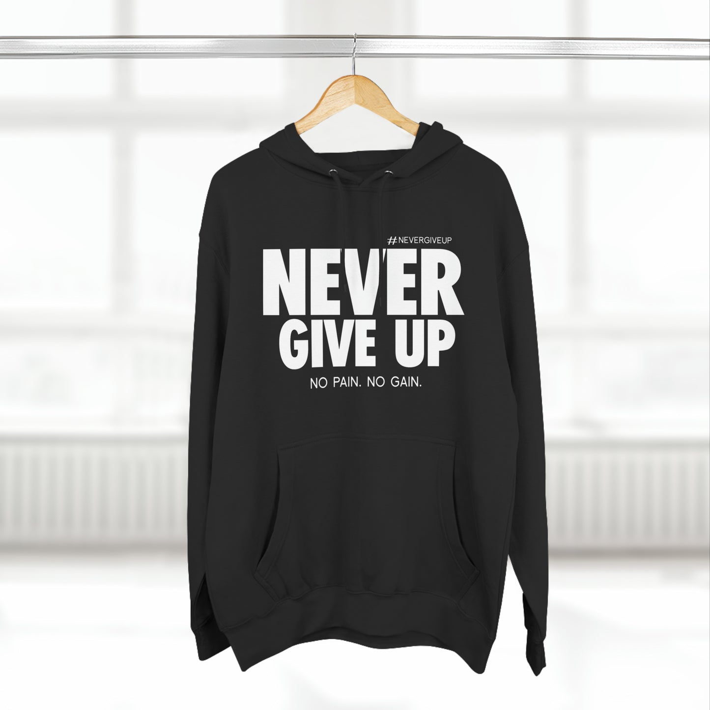 Never Give Up Lane Seven Three-Panel Fleece Hoodie