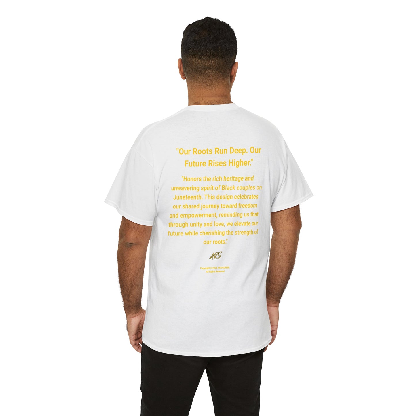 Black Excellence Couple "Our Roots Run Deep, Our Future Rises Higher" Retro Afrocentric Tee