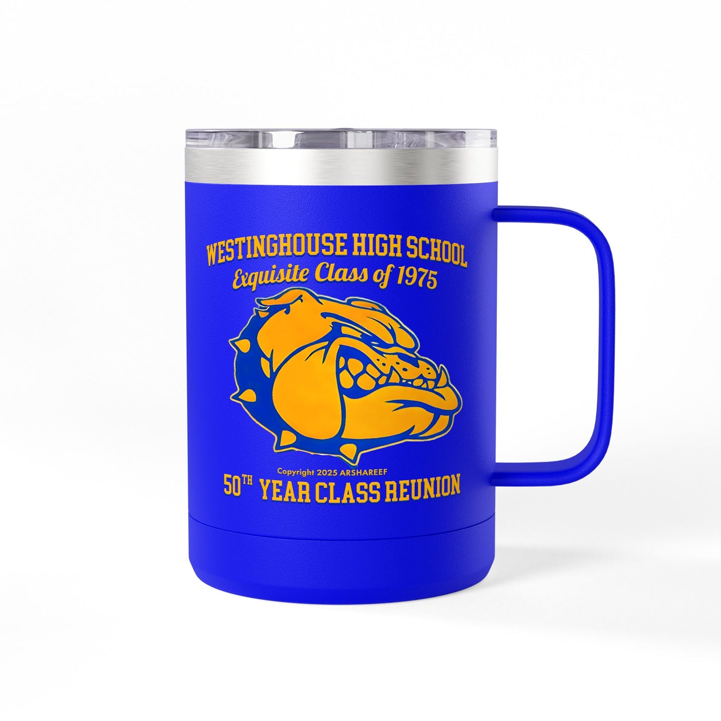 Westinghouse Class of 75 - 50th Reunion - Blue Coffee Mug Tumbler