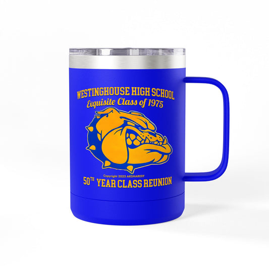 Westinghouse Class of 75 - 50th Reunion - Blue Coffee Mug Tumbler