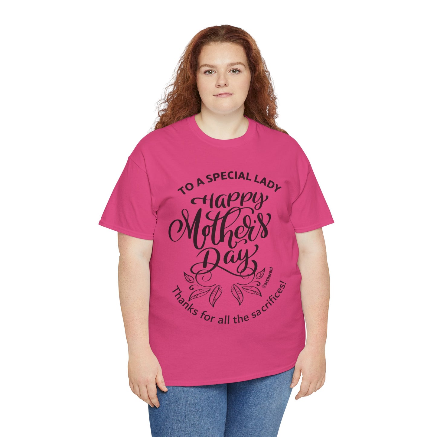Mother's Day T-Shirt Black Font — "To a Special Lady: Happy Mother's Day" Floral Tee