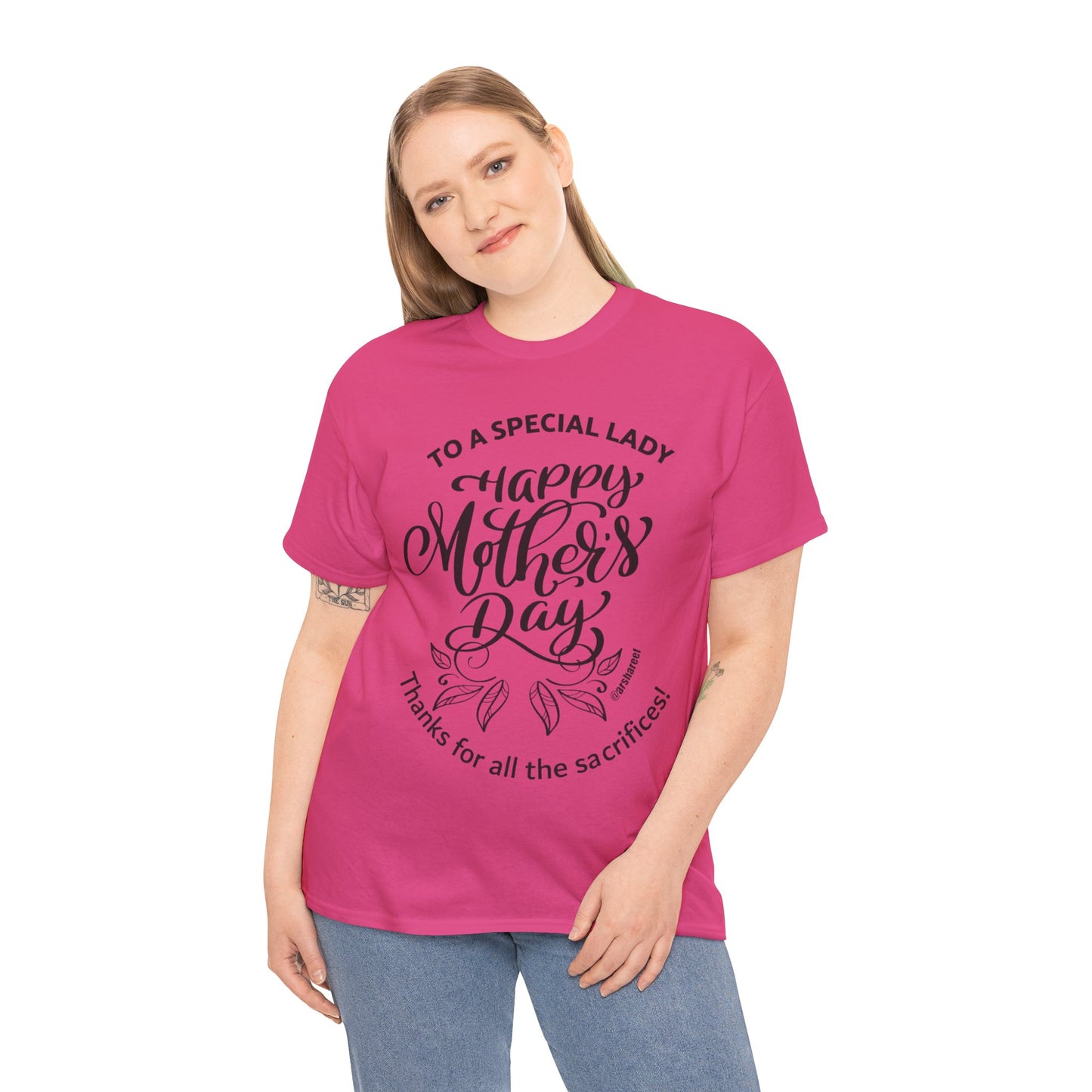 Mother's Day T-Shirt Black Font — "To a Special Lady: Happy Mother's Day" Floral Tee
