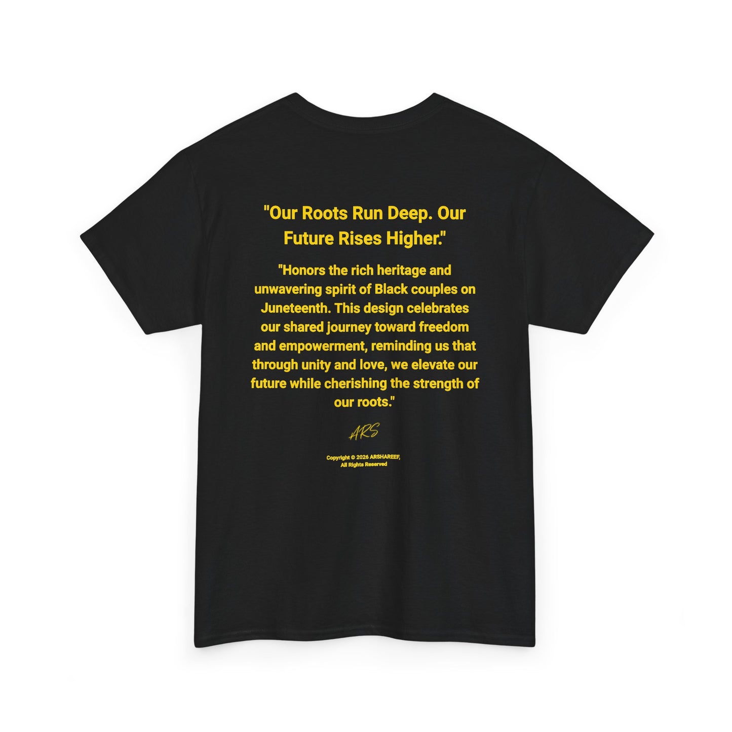 Black Excellence Couple "Our Roots Run Deep, Our Future Rises Higher" Retro Afrocentric Tee