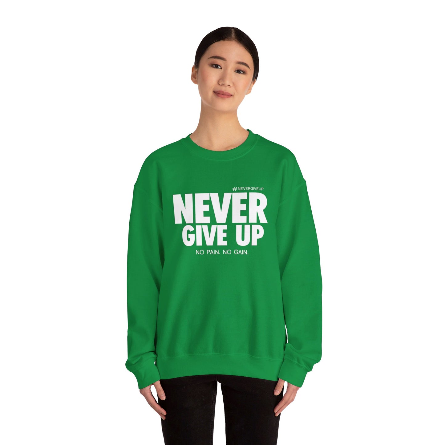 Never Give Up - Unisex Heavy Blend™ Crewneck Sweatshirt