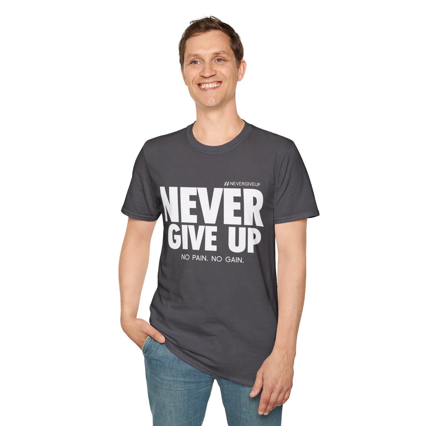 Never Give Up - Unisex Softstyle T-Shirt